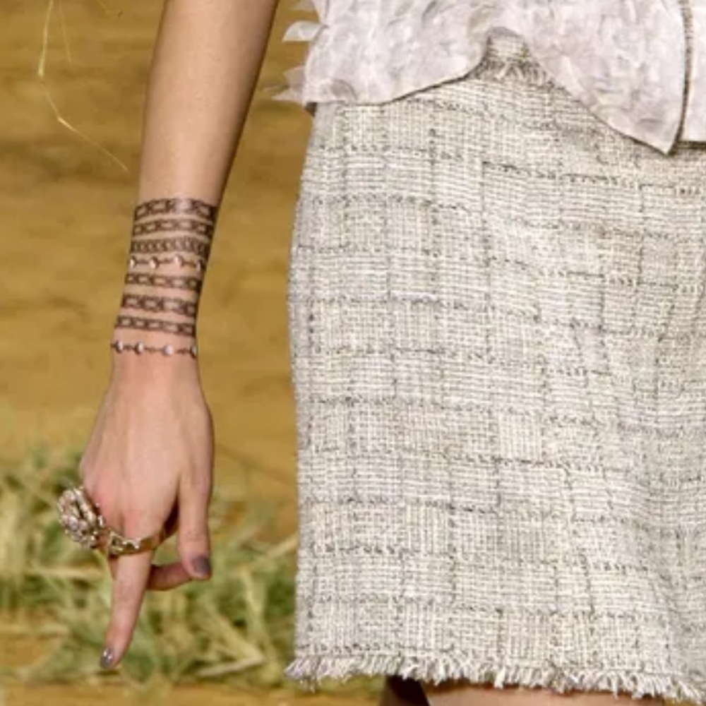 Chanel Tattoos Karl Lagerfeld for Chanel Spring Runway 2012. Extremely Rare! New